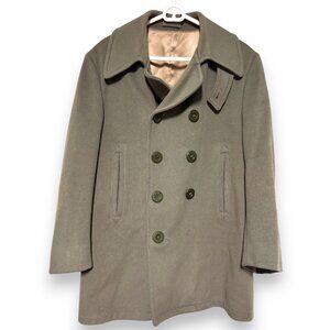Zero King Vintage 70s 80s Men's wool hunter green‎ double breasted peacoat sz 40